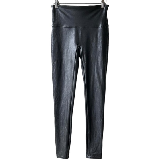 Spanx faux leather leggings women’s black color Sz L 2437 - Picture 5 of 16